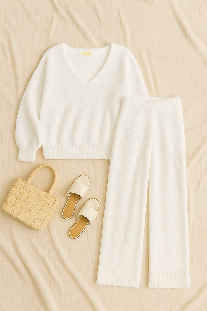 Women’s Matching Set – Knit-Look, Warm & Elegant