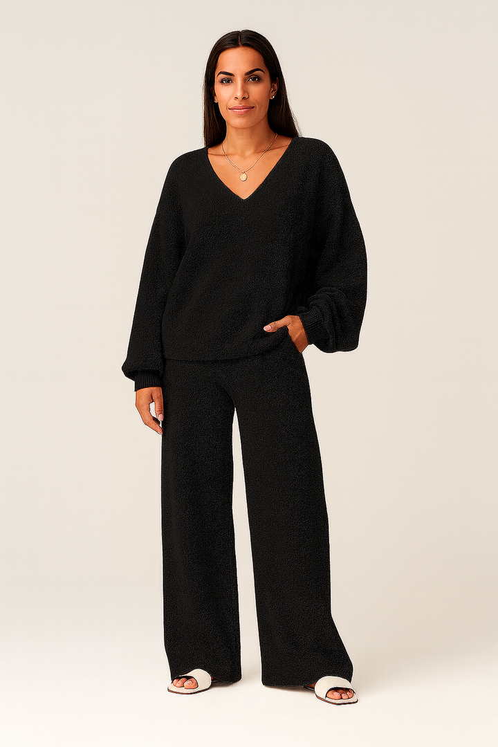 Women’s Matching Set – Knit-Look, Warm & Elegant