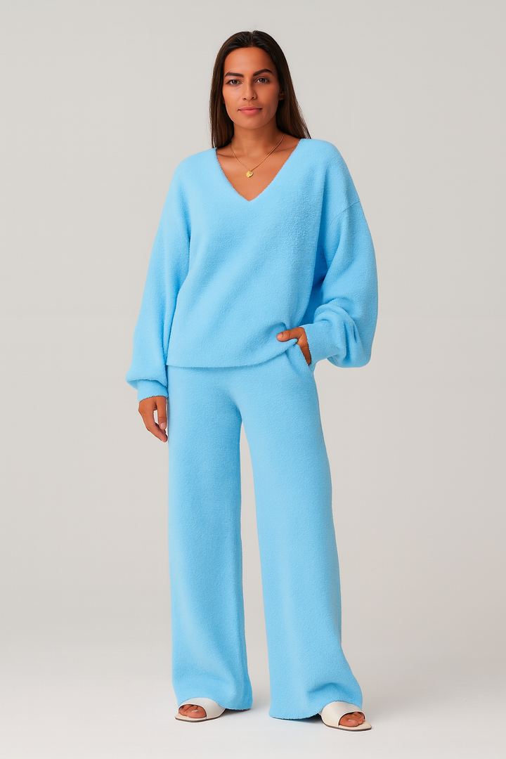 Women’s Matching Set – Knit-Look, Warm & Elegant