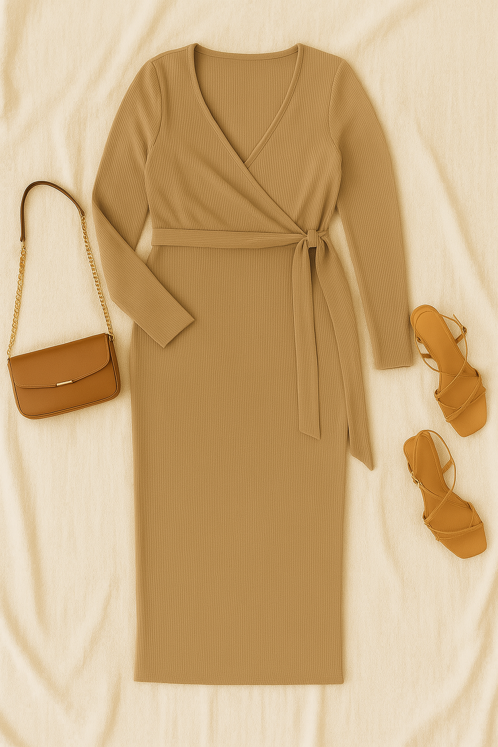 Women’s Dress – Pleated-Look, Elegant & Slimming