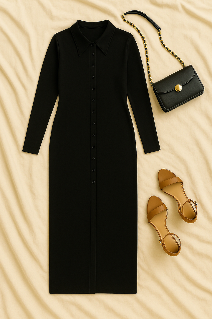 Women’s Jumper Dress – Knit-Look, Slim & Sophisticated