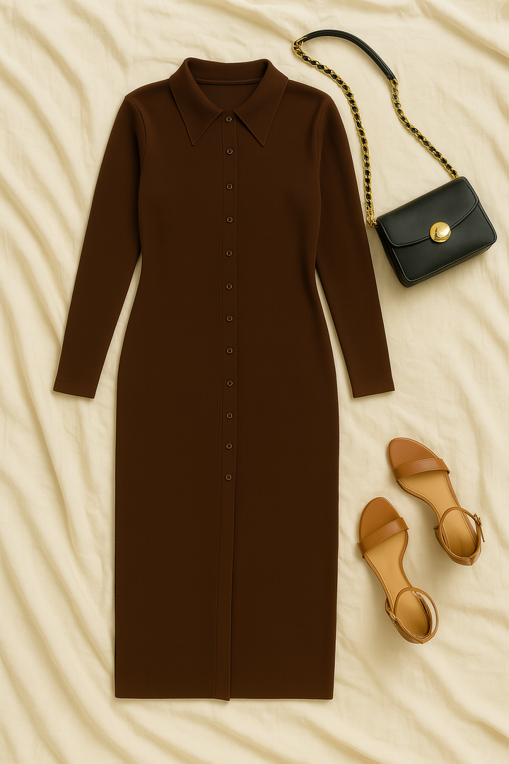 Women’s Jumper Dress – Knit-Look, Slim & Sophisticated