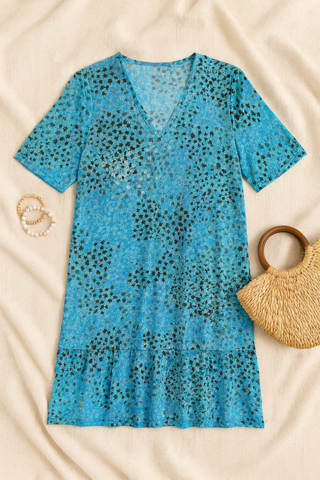 Women’s Dress – V-Neck Midi, Soft & Elegant