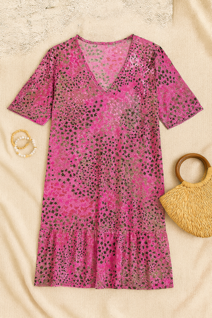 Women’s Dress – V-Neck Midi, Soft & Elegant