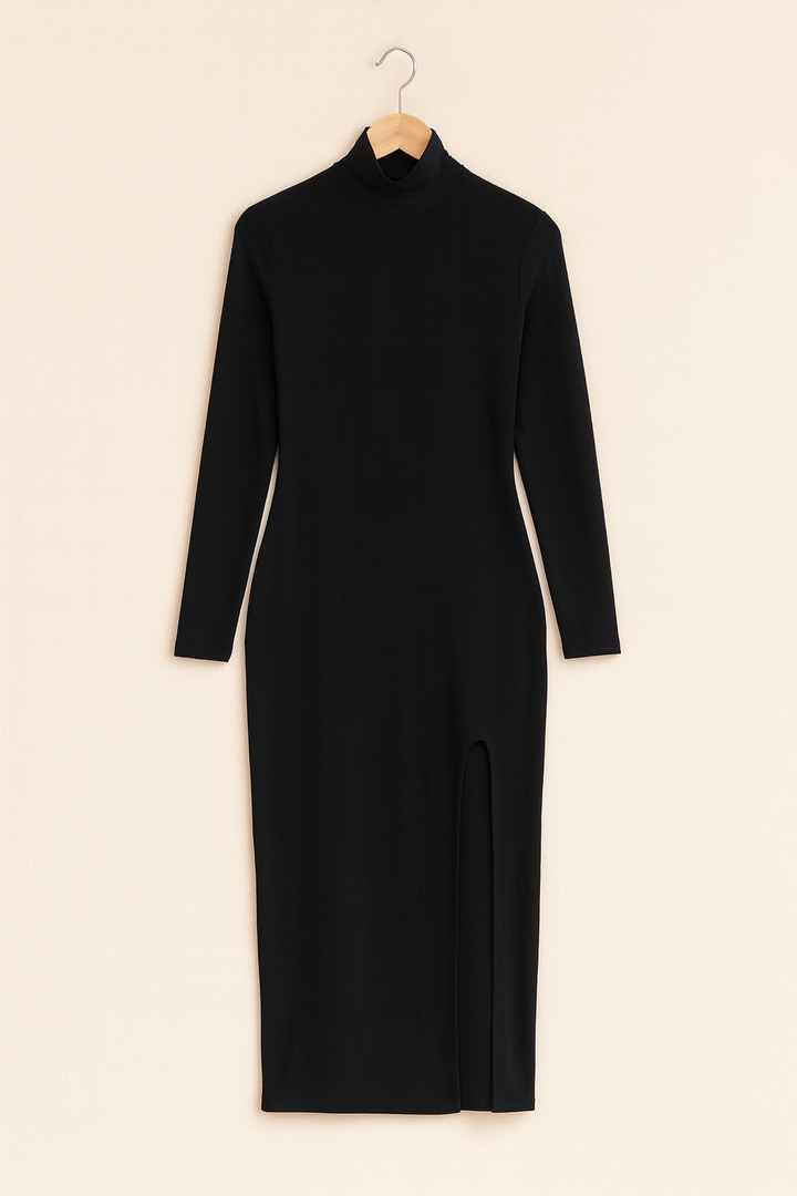 Womens Midi Dress – Knit Look, Slim & Elegant