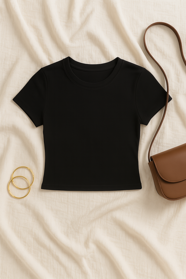 Women’s Baby Tee – Jersey-Look, Slim & Nostalgic