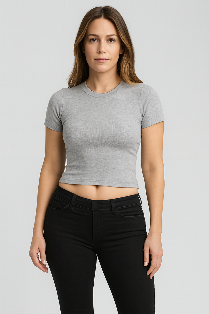 Women’s Baby Tee – Jersey-Look, Slim & Nostalgic