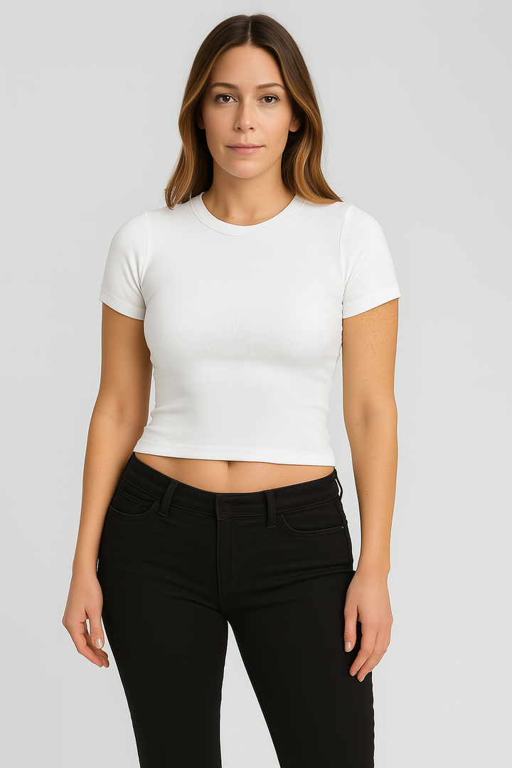 Women’s Baby Tee – Jersey-Look, Slim & Nostalgic
