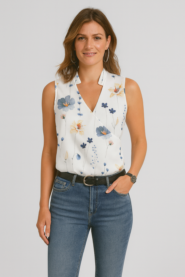 Women’s Top – V-Neck Summer, Soft & Casual