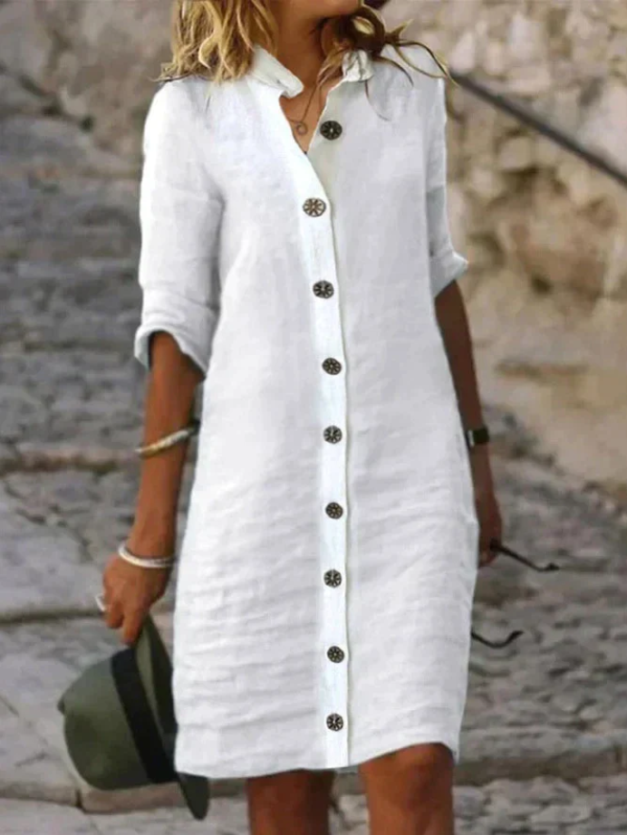 MARRY | SPRING LONG BUTTON DRESS