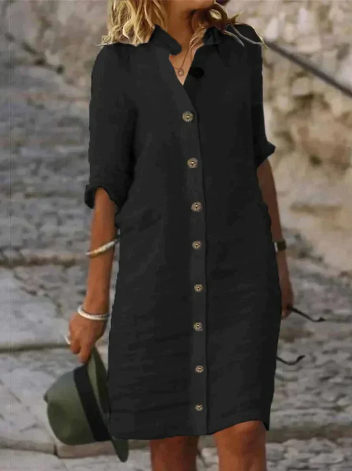 MARRY | SPRING LONG BUTTON DRESS