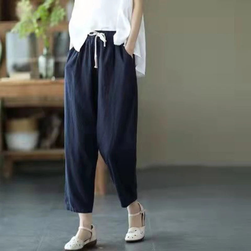 RAVELLA | HIGH-WAIST DRAWSTRING TROUSERS