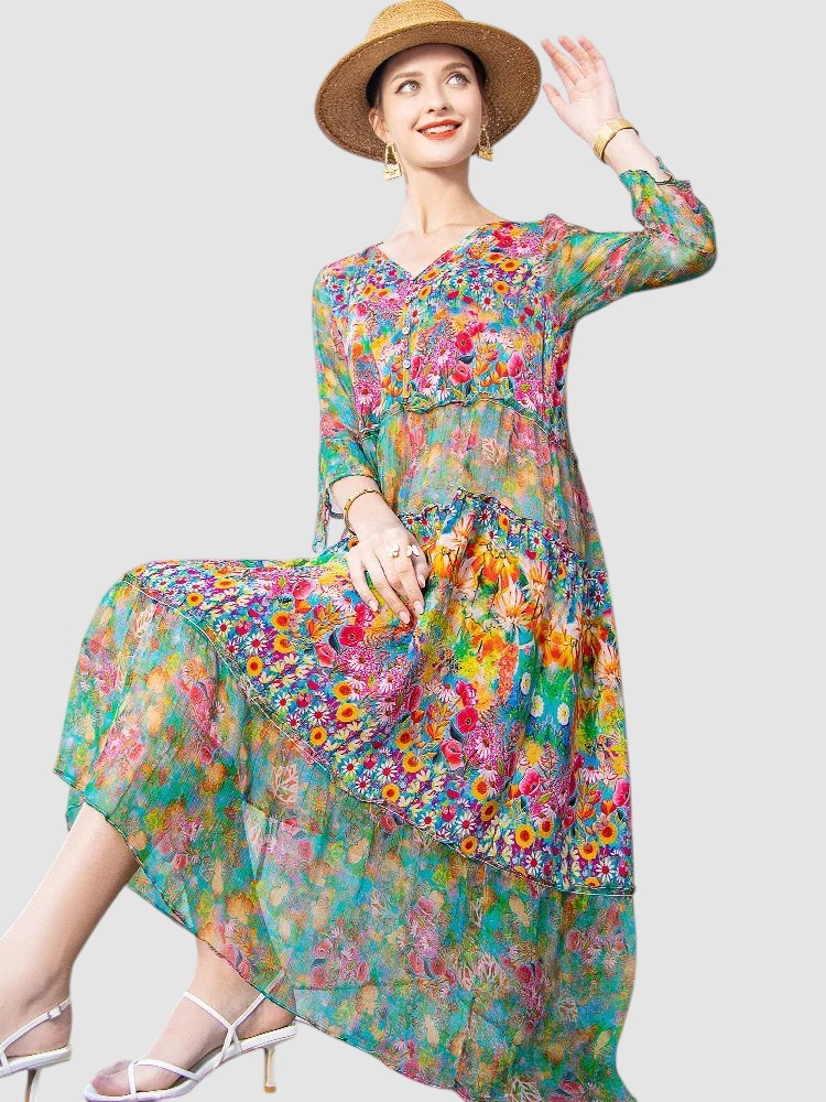 SHARON | BOHEMIAN PRINT MIDI DRESS