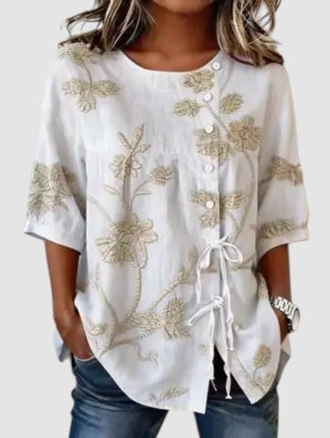 CELESTINA | FLORAL EMBROIDERED BLOUSE