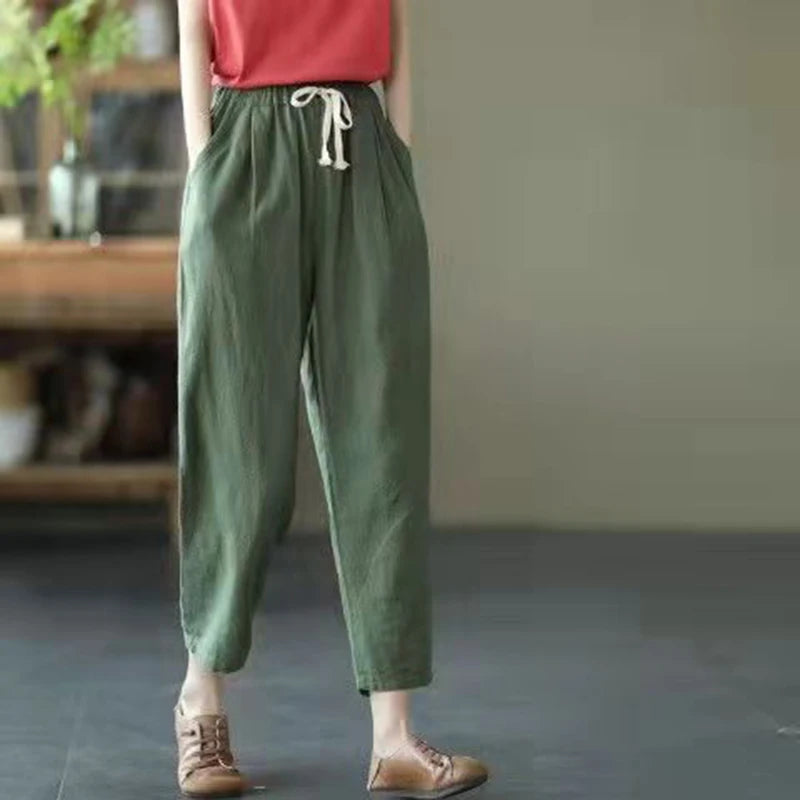 RAVELLA | HIGH-WAIST DRAWSTRING TROUSERS