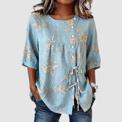 CELESTINA | FLORAL EMBROIDERED BLOUSE