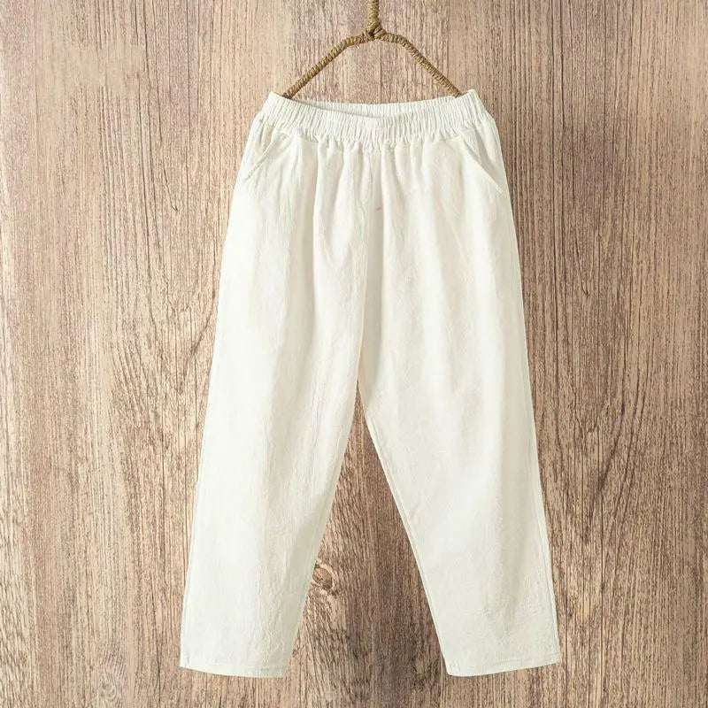 VALIRA | COTTON LINEN HAREM TROUSERS