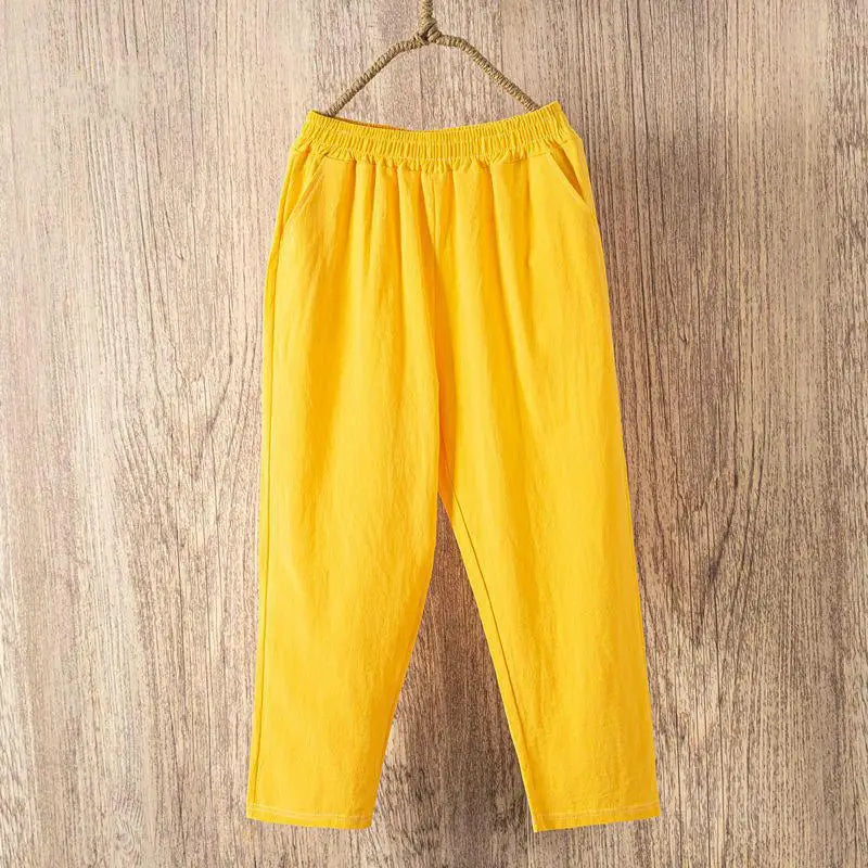 VALIRA | COTTON LINEN HAREM TROUSERS