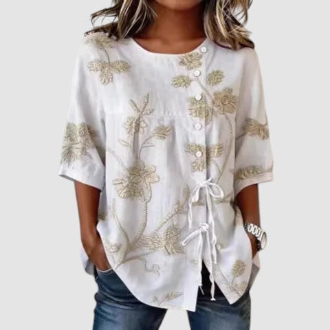 CELESTINA | FLORAL EMBROIDERED BLOUSE