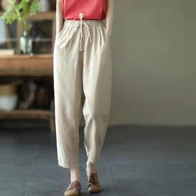 RAVELLA | HIGH-WAIST DRAWSTRING TROUSERS
