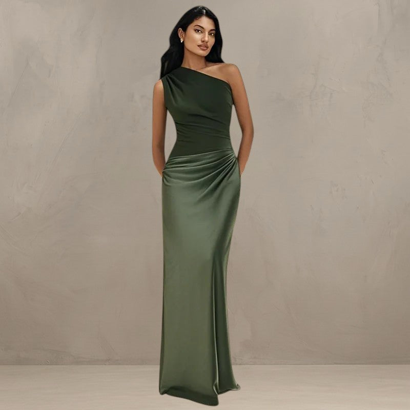LUNA | MAXI DRESS WITH SATIN SPLIT