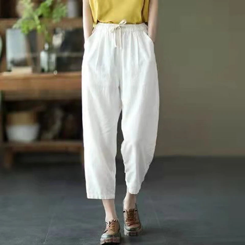 RAVELLA | HIGH-WAIST DRAWSTRING TROUSERS