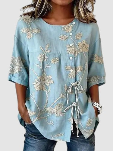 CELESTINA | FLORAL EMBROIDERED BLOUSE