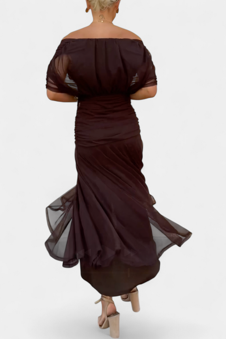FLORANDORA | LONG FLORAL V-NECK DRESS