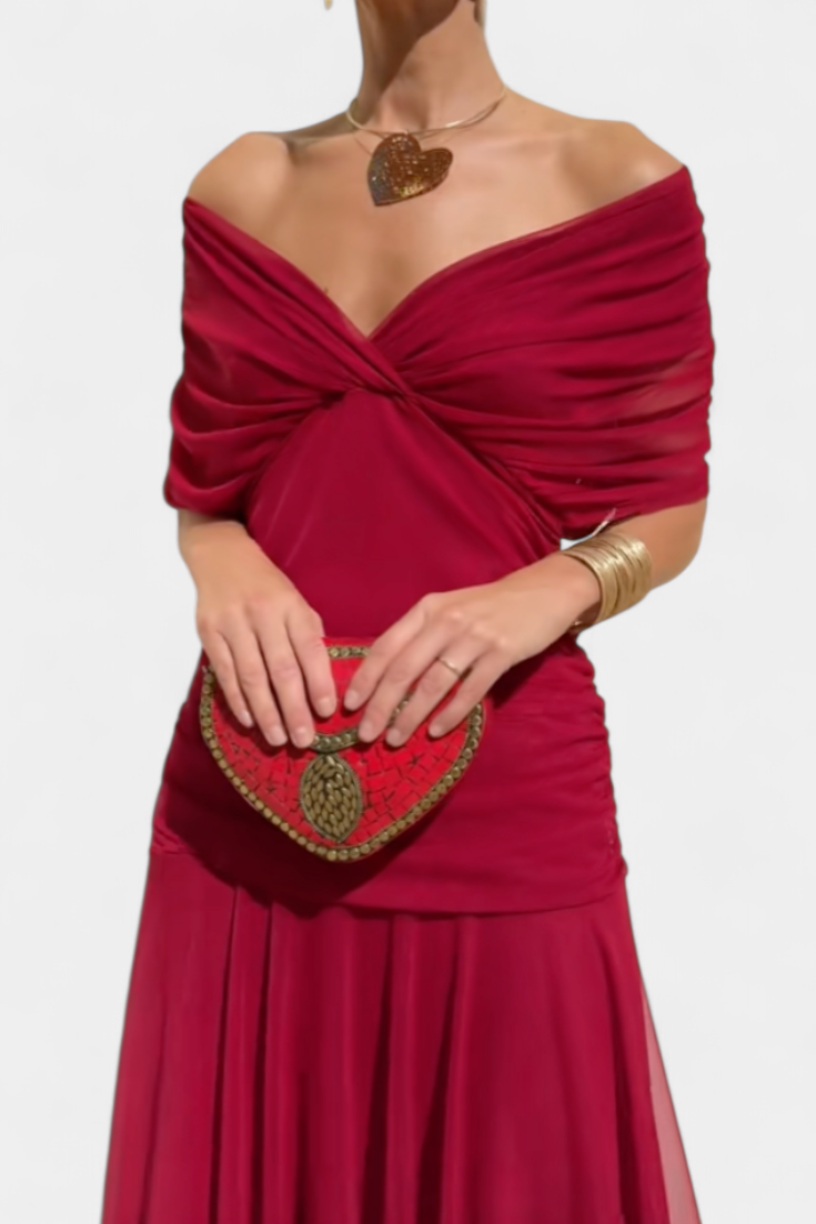 FLORANDORA | LONG FLORAL V-NECK DRESS