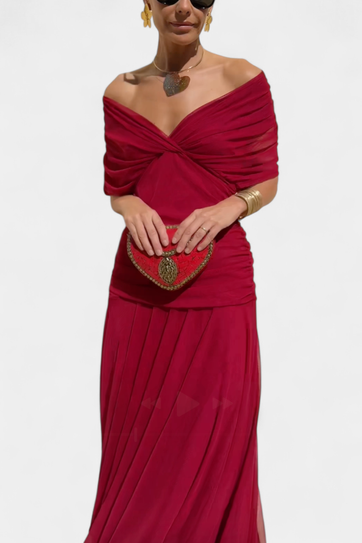 FLORANDORA | LONG FLORAL V-NECK DRESS