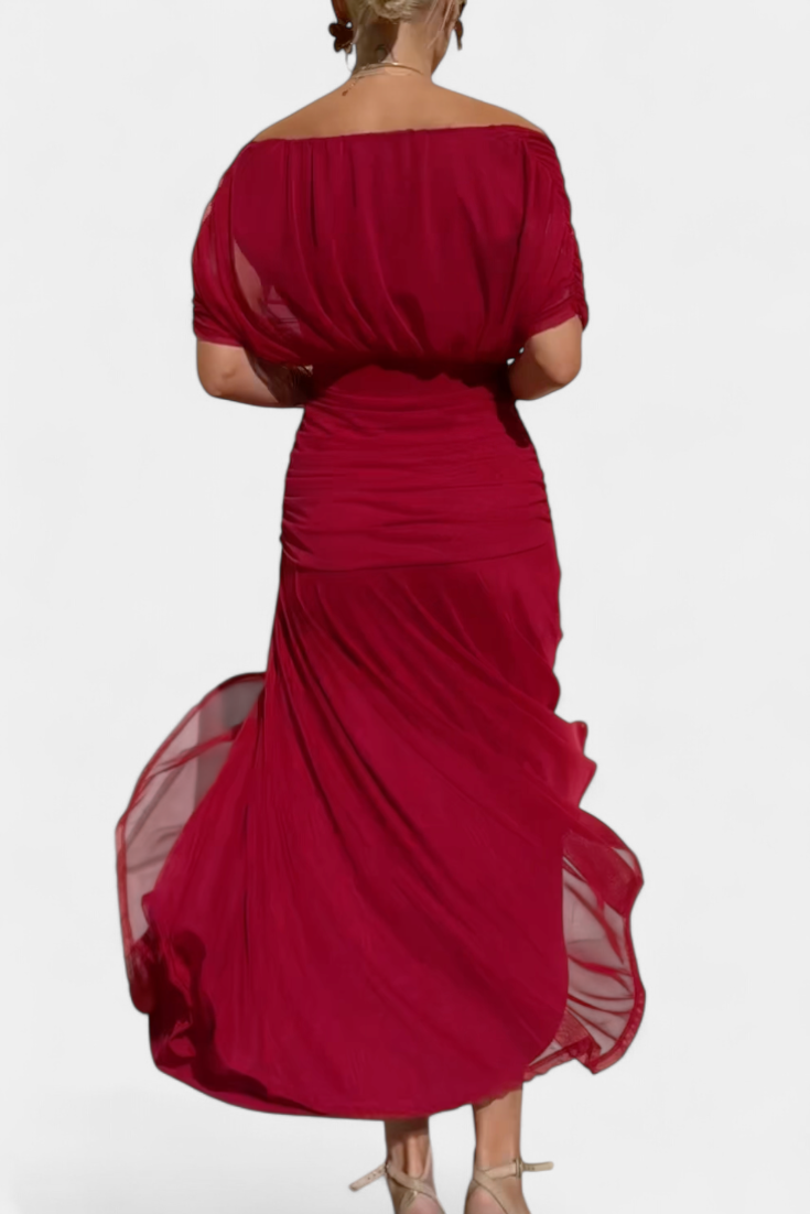FLORANDORA | LONG FLORAL V-NECK DRESS