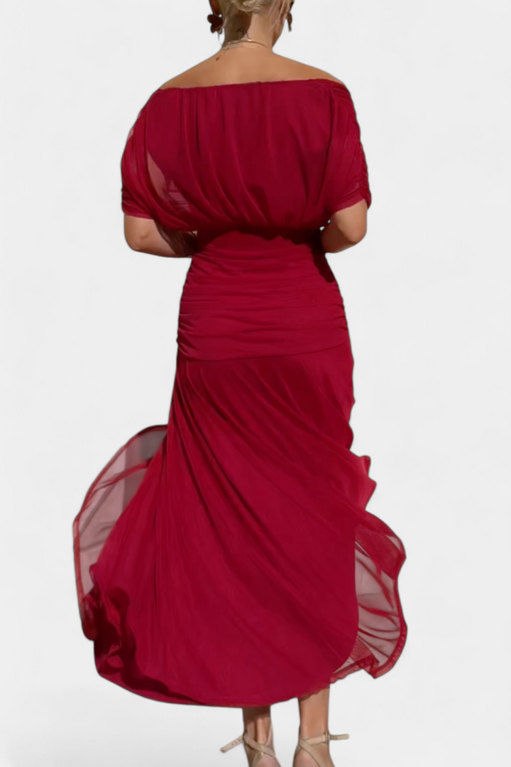 FLORANDORA | LONG FLORAL V-NECK DRESS