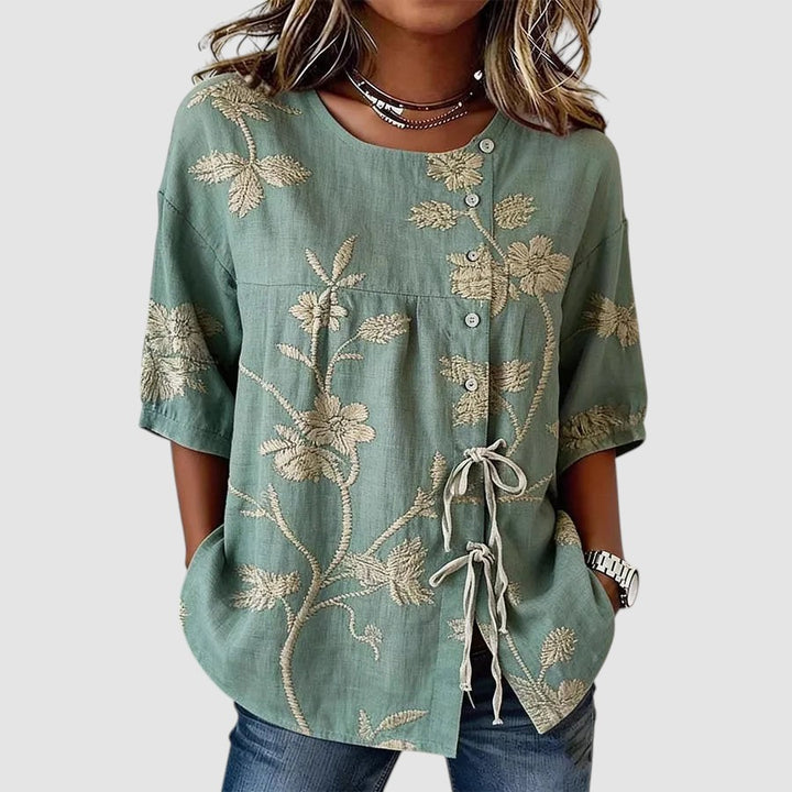 CELESTINA | FLORAL EMBROIDERED BLOUSE
