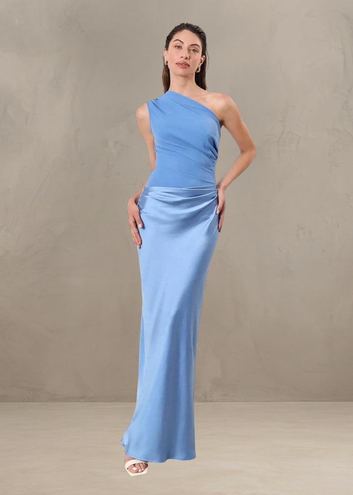 LUNA | MAXI DRESS WITH SATIN SPLIT