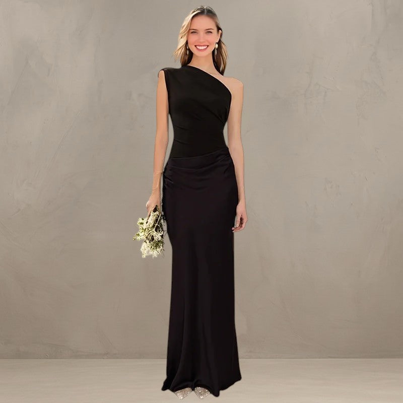 LUNA | MAXI DRESS WITH SATIN SPLIT
