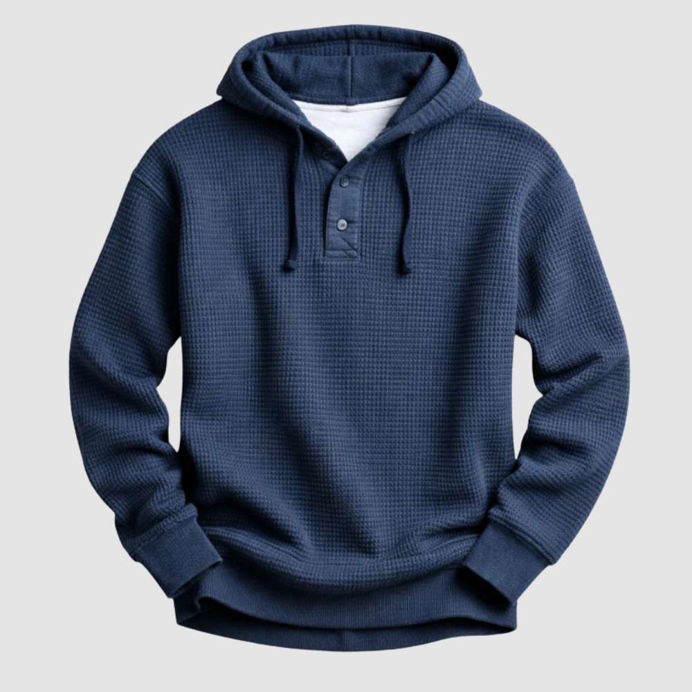 MATTHEW | WAFFLE KNIT HOODED PULLOVER