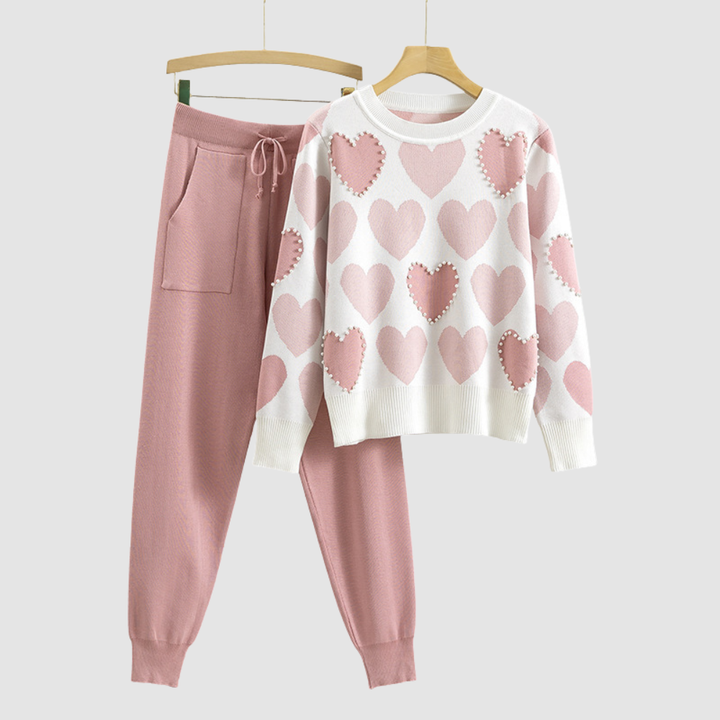 LILY | HEART PATTERN KNIT SET