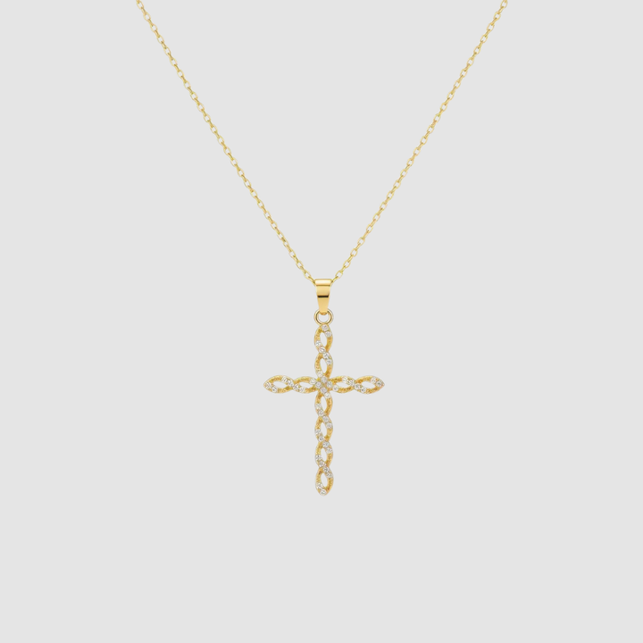 ELARA | TWISTED CROSS NECKLACE