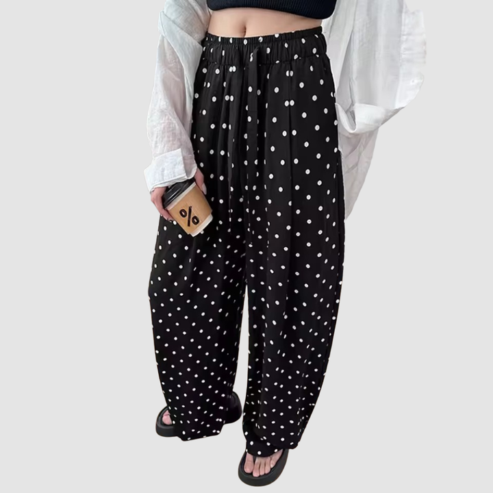 POLARA | POLKA DOT WIDE-LEG TROUSERS