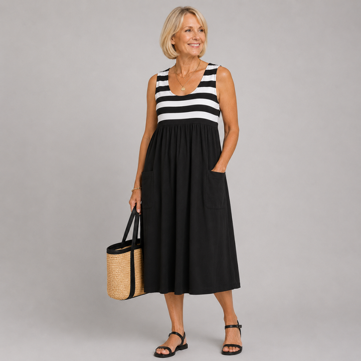 WENDY | STRIPED SLEEVELESS SUMMER DRESS