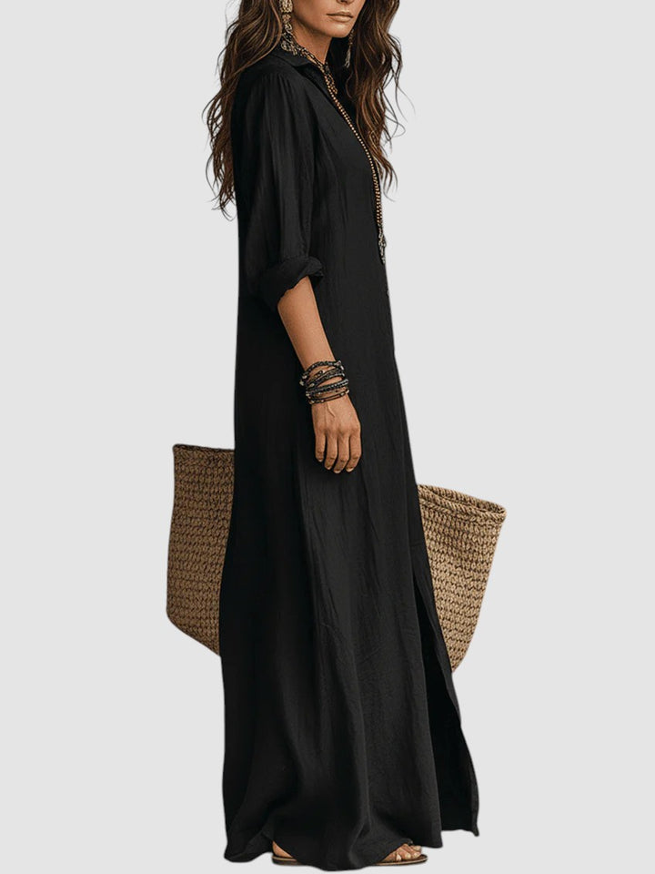 SOLINE | BUTTON MAXI DRESS