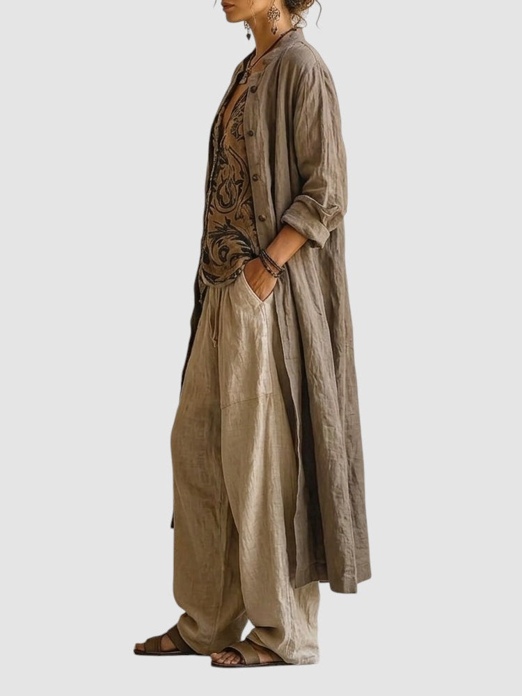NATALIA | THREE PIECE LINEN BLEND SET