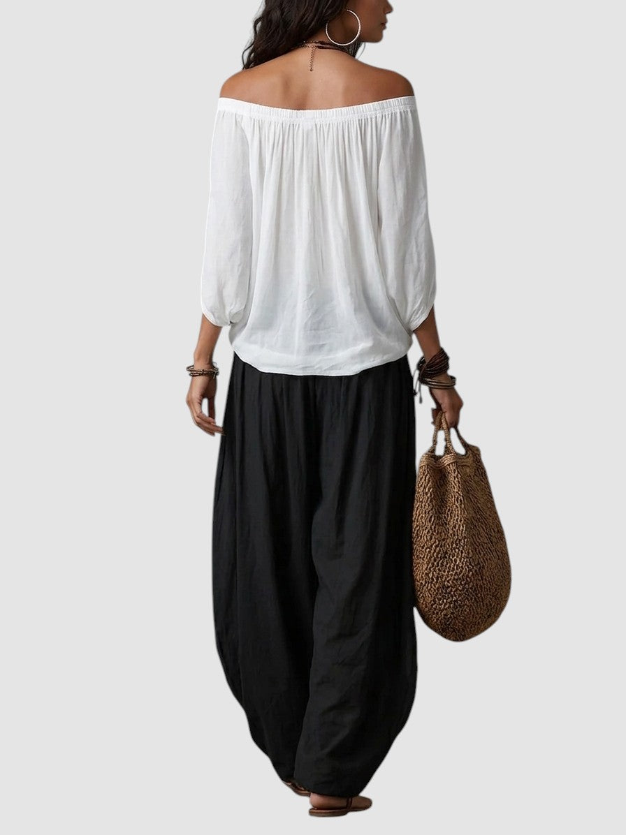 ALTHEA | OFF-SHOULDER TROUSER SET