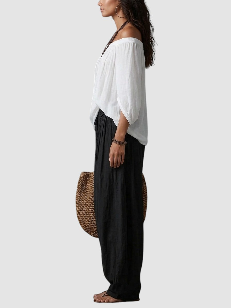 ALTHEA | OFF-SHOULDER TROUSER SET