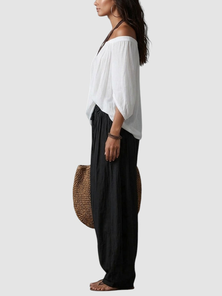 ALTHEA | OFF-SHOULDER TROUSER SET