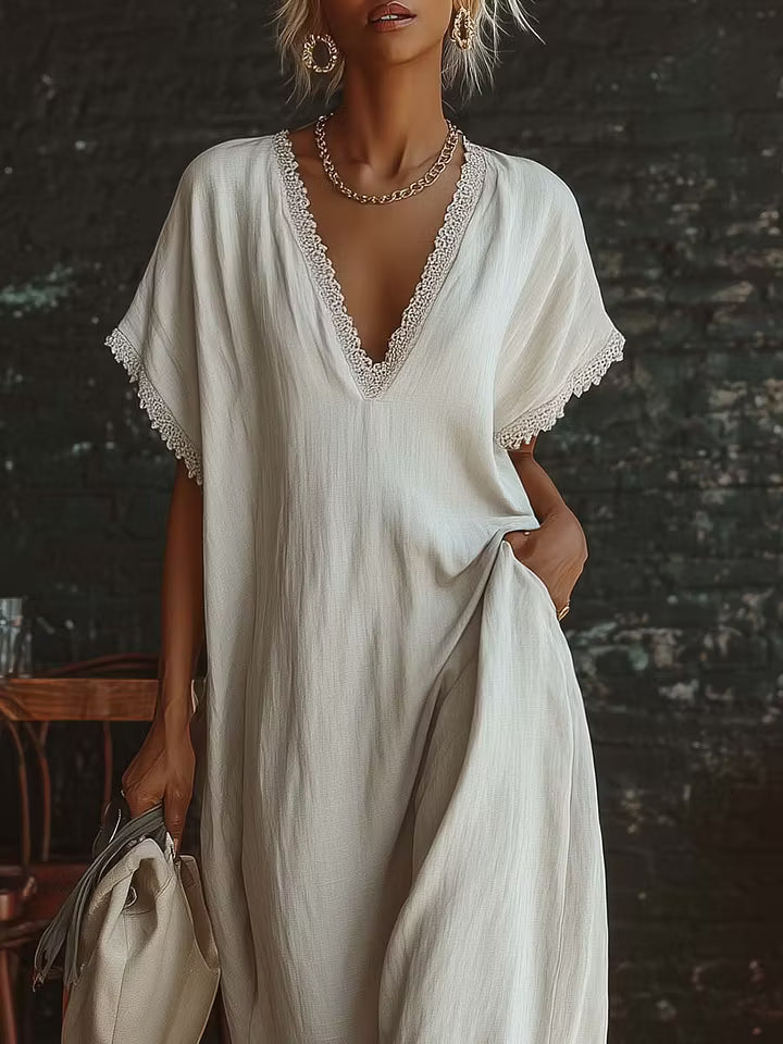DOREEN | BOHEMIAN LACE COTTON MAXI DRESS