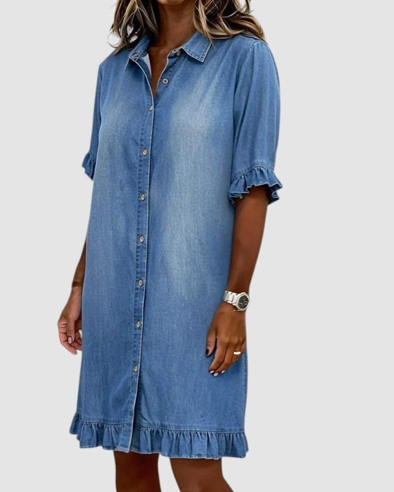 LILY | CASUAL DENIM MIDI DRESS