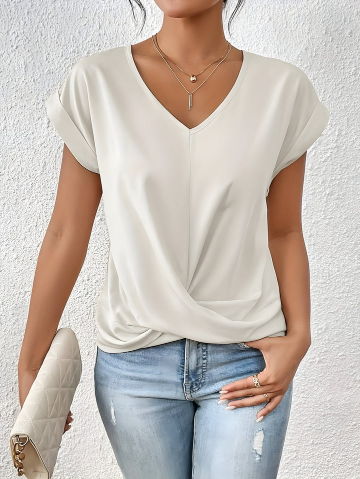 MAYA – V-NECK TOP WITH TWIST DETAIL