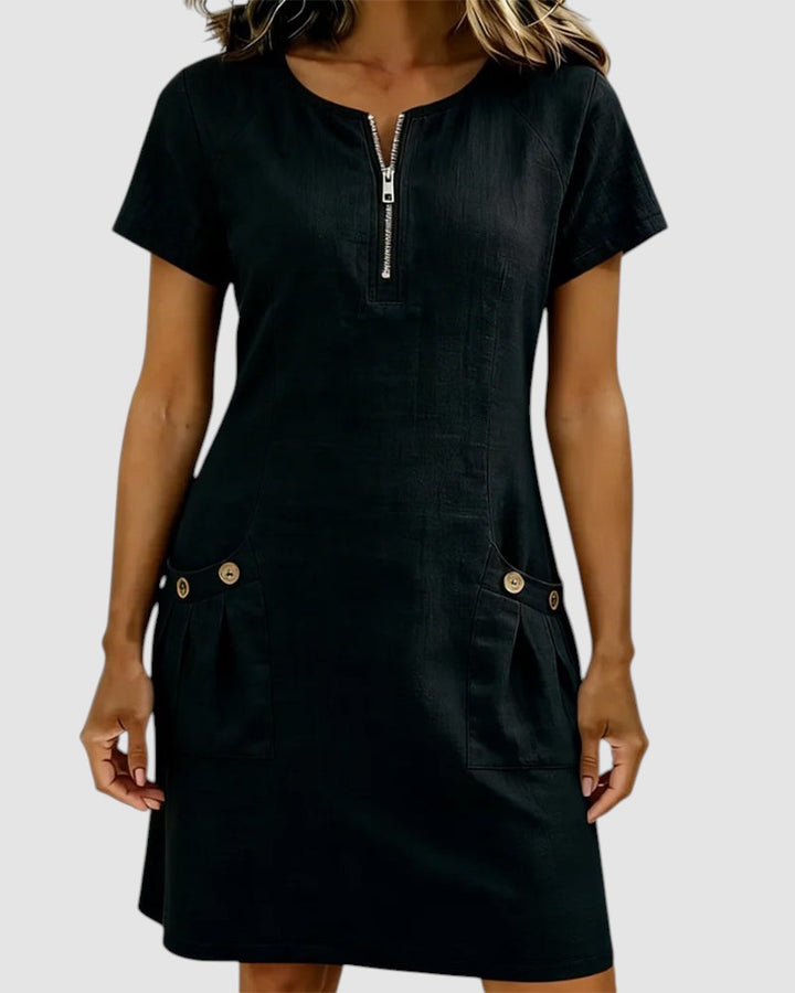 HILLARY | LINEN-BLEND SUMMER DRESS