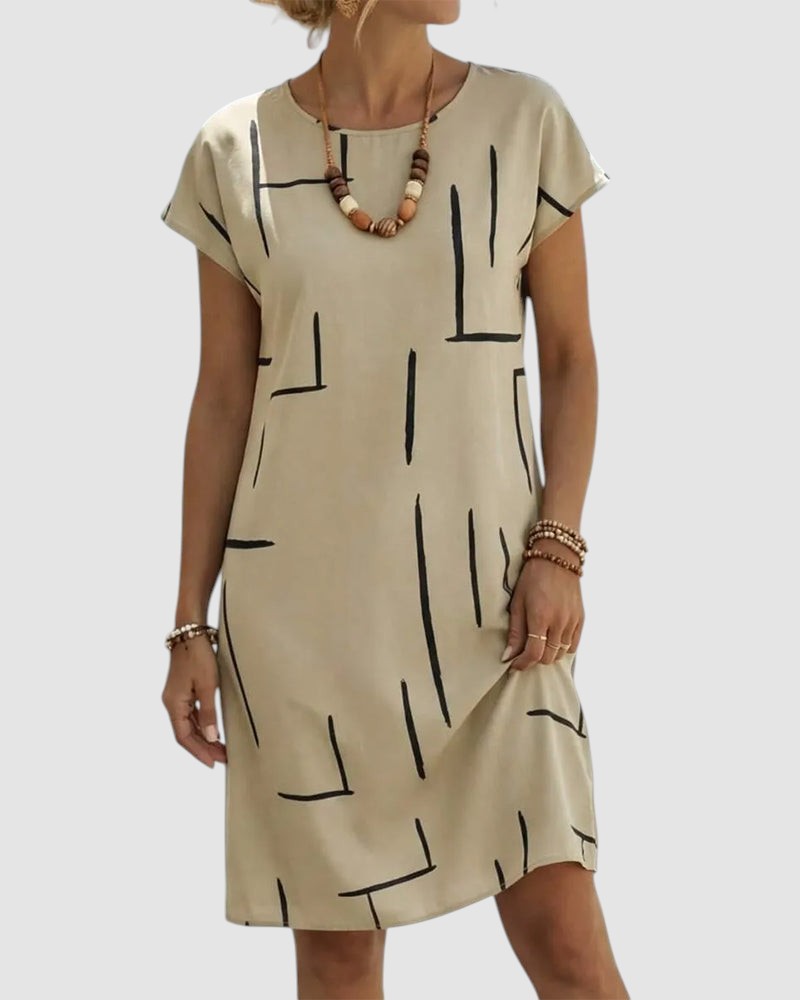 LAURETTA | STRIPED SHIFT DRESS
